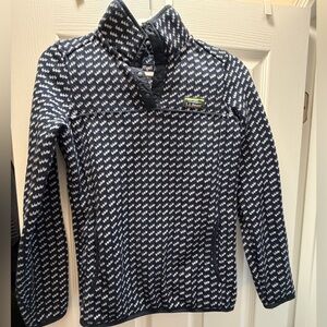 L.L. Bean Navy and Cream Houndstooth Sweater
